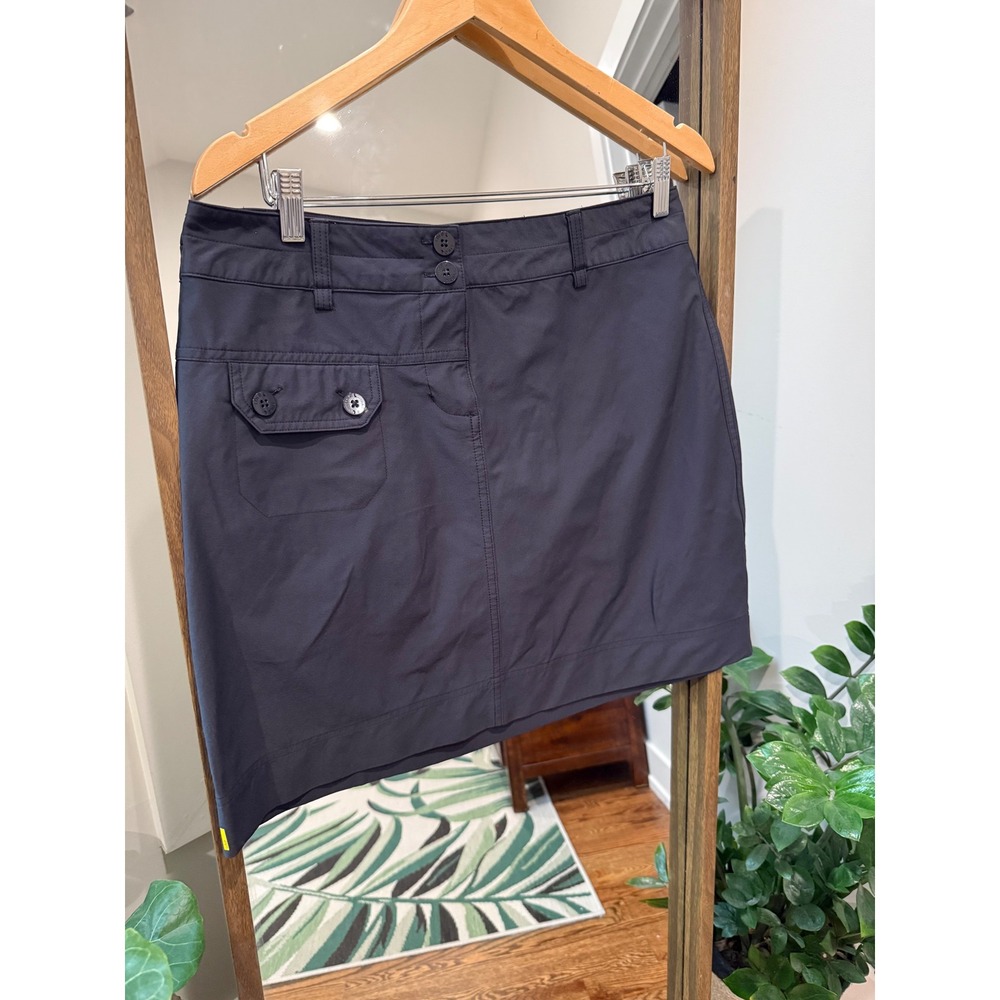 Lole Women Sz 10 Black Water Repellent Quick Dry Golf Tennis Skirt Skort UPF 50+